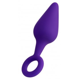 Фиолетовая анальная втулка Bung с петелькой - 11,5 см.