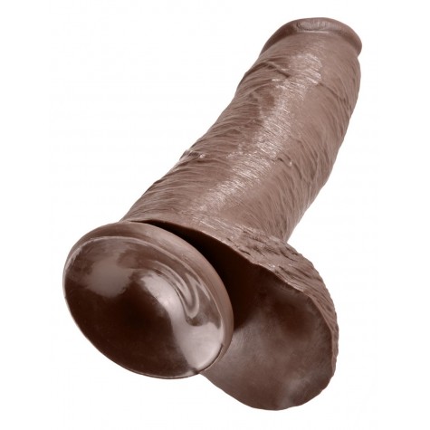 Коричневый фаллоимитатор-гигант 12" Cock with Balls - 30,5 см.
