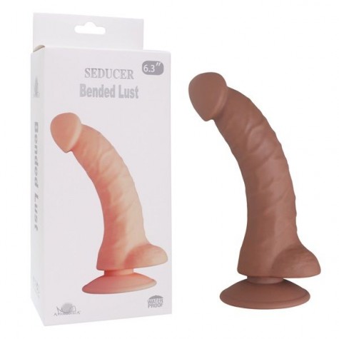 Коричневый фаллоимитатор SEDUCER Bended Lust - 18,5 см.