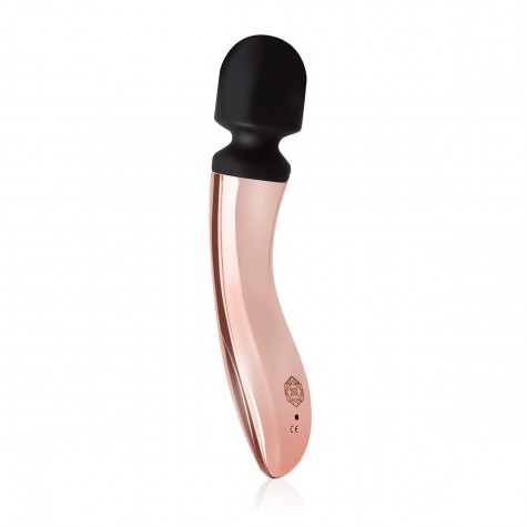 Черно-розовый вибромассажер Nouveau Curve Massager - 21 см.