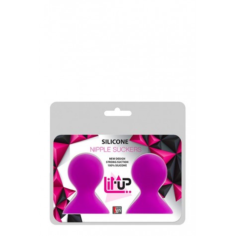 Ярко-розовые помпы для сосков LIT-UP NIPPLE SUCKERS LARGE PINK