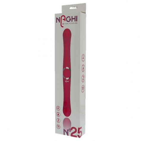 Розовый двусторонний вибратор NAGHI NO.25 - 35 см.